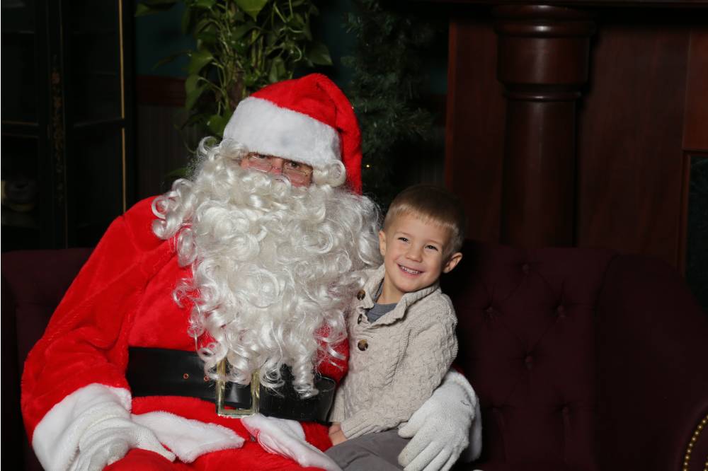 Little Laker poses with Santa